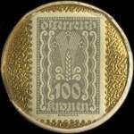 Timbre-monnaie Longines 7 Grosse Preise - Die Qualittsuhr - 100 kronen sur fond dor - revers