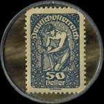 Timbre-monnaie Karl A. Machetanz - Privat Detektiv - 25 heller sur fond marbré - revers