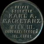 Timbre-monnaie Karl A. Machetanz - Privat Detektiv - 1/2 krone sur fond marbré - avers