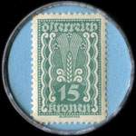 Timbre-monnaie Karl A. Machetanz - Privat Detektiv - 15 kronen sur fond bleu - revers