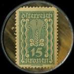 Timbre-monnaie Karl A. Machetanz - Privat Detektiv - 15 kronen sur fond marbré - revers
