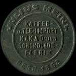 Timbre-monnaie Julius Meinl - 20 kronen sur fond marbr - avers