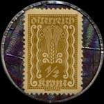 Timbre-monnaie Nationale Bank - 1/2 krone sur fond rayé marbré - revers