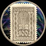 Timbre-monnaie Samum zigaretten papier - Austroreklame Wien III Boerhaveg.9 - 100 kronen sur fond marbr - revers