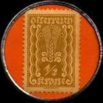 Timbre-monnaie Schleifhahn - Wien VII - 1/2 krone sur fond orange - revers