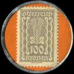 Timbre-monnaie Schleifhahn - Wien VII - 100 kronen sur fond orange - revers