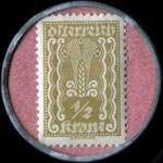 Timbre-monnaie Stahlbetonkassen - Wien - 1/2 krone sur fond rose - revers