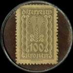 Timbre-monnaie Stahlbetonkassen - Wien - 100 kronen fonc sur fond marbr - revers