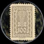Timbre-monnaie Stahlbetonkassen - Wien - 100 kronen clair sur fond marbr - revers