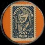 Timbre-monnaie Gretl Stochl - Wien - 50 heller sur fond orange - revers