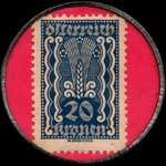 Timbre-monnaie Gretl Stochl - Wien - 20 kronen sur fond rose - revers