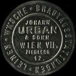 Timbre-monnaie Johann Urban & Sohn - Wien - 50 heller sur fond bleu - avers