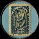 Timbre-monnaie Johann Urban & Sohn - Wien - 50 heller sur fond bleu - revers