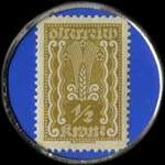 Timbre-monnaie Johann Urban & Sohn - Wien - 1/2 krone sur fond bleu - revers