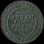 Timbre-monnaie Johann Urban & Sohn - Wien - 20 kronen sur fond bleu - avers