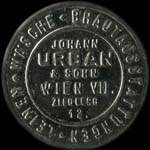 Timbre-monnaie Johann Urban & Sohn - Wien - 100 kronen sur fond marbr en relief - avers