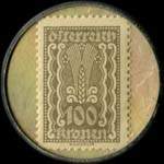 Timbre-monnaie Johann Urban & Sohn - Wien - 100 kronen sur fond marbr en relief - revers