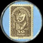 Timbre-monnaie Wiedhalm Baden - 30 heller sur fond bleu - revers