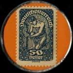 Timbre-monnaie Wiedhalm Baden - 50 heller sur fond orange - revers