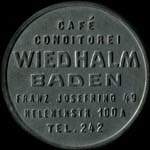 Timbre-monnaie Wiedhalm Baden - 1/2 krone sur fond orange - avers