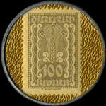 Timbre-monnaie Wiedhalm Baden - 100 kronen sur fond dor - revers