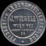 Timbre-monnaie J. Wiegele - 5 heller sur fond marbr - avers
