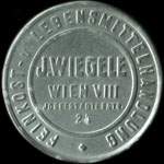Timbre-monnaie J. Wiegele - 30 heller brun sur fond bleu - avers