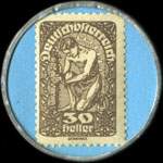 Timbre-monnaie J. Wiegele - 30 heller brun sur fond bleu - revers