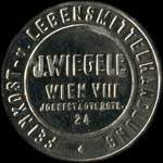 Timbre-monnaie J. Wiegele - 40 heller rouge sur fond marbr - avers