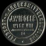 Timbre-monnaie J. Wiegele - 45 heller sur fond marbr - avers