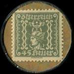 Timbre-monnaie J. Wiegele - 45 heller sur fond marbr - revers