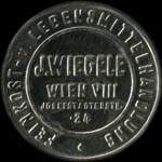 Timbre-monnaie J. Wiegele - 1/2 krone sur fond bleu roi - avers