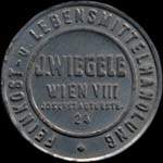 Timbre-monnaie J. Wiegele - 15 kronen sur fond orange - avers
