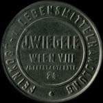 Timbre-monnaie J. Wiegele - 20 kronen sur fond bleu - avers