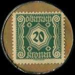 Timbre-monnaie J. Wiegele - 20 kronen sur fond marbr - revers