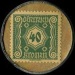Timbre-monnaie J. Wiegele - 40 kronen sur fond marbr - revers