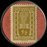 Timbre-monnaie Zivnostenska Banka - Wien I - 1/2 krone sur fond saumon - revers