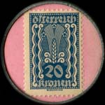 Timbre-monnaie Zivnostenska Banka - Wien I - 20 kronen sur fond rose - revers