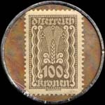 Timbre-monnaie Zivnostenska Banka - Wien I - 100 kronen sur fond marbr - revers