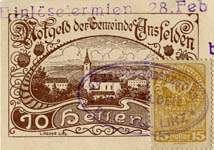 Biefmarkengeld Ansfelden - 10 heller type 2 - timbre-monnaie - encased stamp - gutschein - front