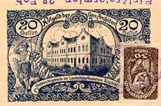 Biefmarkengeld Ansfelden - 20 heller type 1 - timbre-monnaie - encased stamp - gutschein - front