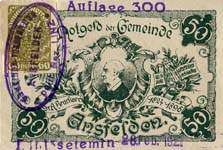 Biefmarkengeld Ansfelden - 50 heller type 300 - timbre-monnaie - encased stamp - gutschein - front