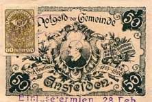 Biefmarkengeld Ansfelden - 50 heller type 1 - timbre-monnaie - encased stamp - gutschein - front