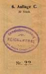 Biefmarkengeld Reichental - 5 heller vert 6 C - timbre-monnaie - encased stamp - gutschein - back
