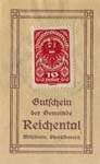 Timbre-monnaie (gutschein) Reichental im Muehlkreis - 10 heller rouge sur papier tamponné série 5C - face
