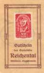 Timbre-monnaie (gutschein) Reichental im Muehlkreis - 40 heller rouge sur papier tamponné - face