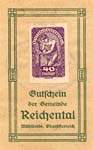 Timbre-monnaie (gutschein) Reichental im Muehlkreis - 40 heller violet sur papier tamponné - face