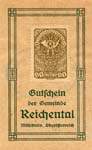 Timbre-monnaie (gutschein) Reichental im Muehlkreis - 60 heller brun sur papier tamponné - face