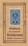 Timbre-monnaie (gutschein) Reichental im Muehlkreis - 1 krone bleu sur papier tamponné - face