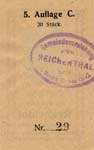 Timbre-monnaie (gutschein) Reichental im Muehlkreis - 1 krone bleu sur papier tamponné - dos